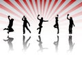 Handball silhouettes Royalty Free Stock Photo