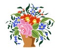 Handbasket with flowers Royalty Free Stock Photo