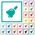 Handbell solid flat color icons with quadrant frames Royalty Free Stock Photo