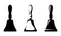 Handbells. Vector black silhouettes of bells isolated on white Royalty Free Stock Photo