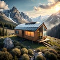 a handbuilt tiny house nestled in the mountainswi a beautiful home Royalty Free Stock Photo