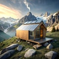 a handbuilt tiny house nestled in the mountainswi a beautiful home Royalty Free Stock Photo