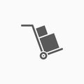 Handcart icon, cart, shipping, delivery, box, package Royalty Free Stock Photo
