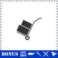 Handcart icon flat Royalty Free Stock Photo