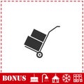 Handcart icon flat Royalty Free Stock Photo