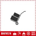 Handcart icon flat