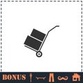 Handcart icon flat Royalty Free Stock Photo
