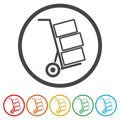 Handcart ring icon, color set Royalty Free Stock Photo