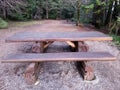 Handcarved picnic table