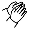 Handclap support icon outline vector. Hand clap encourage