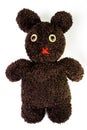 Handcraft fluffy brown yarn mixed between bear and bunny doll on
