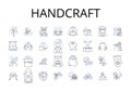 Handcraft line icons collection. Artisanal, Bespoke, Hand-made, Man-made, Home-baked, Tailor-made, Artistic vector and