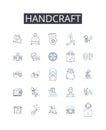 Handcraft line icons collection. Artisanal, Bespoke, Hand-made, Man-made, Home-baked, Tailor-made, Artistic vector and