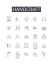 Handcraft line icons collection. Facebook, Announcement, Launch, Technology, Innovation, Market, Community vector and