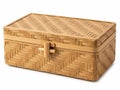 Handcrafted bamboo storage box with intricate design Royalty Free Stock Photo