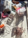 Handcrafted Beading Workspace with Sunlit Materials Royalty Free Stock Photo