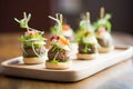 handcrafted beef sliders with microgreens on top Royalty Free Stock Photo