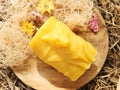 Handcrafted beeswax candle. Apiary wild meadow wolf natural beeswax candle.