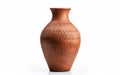 Handcrafted Clay Pot on White Background