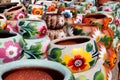 Handcrafted colorful clay pottery