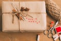 Handcrafted and ecological Christmas package