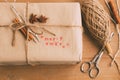 Handcrafted and ecological Christmas package