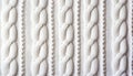 Handcrafted Elegance: Cable Knit Stitch Pattern on White Wool Sweater Texture Royalty Free Stock Photo