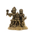 Handcrafted golden brass statue of hindu god of destruction lord shiva Royalty Free Stock Photo