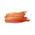 Handcrafted golden sparkling acrylic paint strokes, strips, stain with brush textureand with a beautiful pink tone