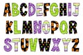 Handcrafted Halloween Party Letters. Color Creative Art Typographic Design Royalty Free Stock Photo