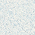 Handcrafted light and dark blue random terrazzo speckled mosaic . Dense seamless repeat vector pattern on cool white
