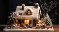Handcrafted model house embellished with charming woolen details exudes warmth. Ai Generated