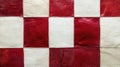 Handcrafted patchwork leather in red and white arranged in a grid pattern for decorative use Royalty Free Stock Photo