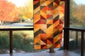 handcrafted quilt with seasonal autumn design
