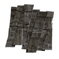 Handcrafted rectangular form of intricate design constructed from shredded black printed paper Royalty Free Stock Photo
