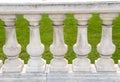 Handcrafted stone pillar railings Royalty Free Stock Photo