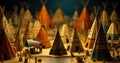 Handcrafted Tipis Claymation Illustration Royalty Free Stock Photo