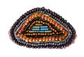 Triangular brooch from glass beads and bugles Royalty Free Stock Photo