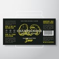 Handcrafted Vegetables and Herbs Sauce Label Template. Abstract Vector Packaging Design Layout. Modern Typography Banner