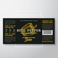 Handcrafted Vegetables and Herbs Sauce Label Template. Abstract Vector Packaging Design Layout. Modern Typography Banner