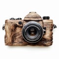 Handcrafted Wood Camera With Nature-inspired Camouflage