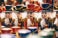 Handcrafted wood toy Nutcrackers sold in Salzburg Christmas Mark Royalty Free Stock Photo