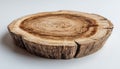 Handcrafted Wooden Plate Carved From Tree Trunk On White Background Royalty Free Stock Photo