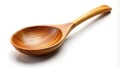 A handcrafted wooden serving spoon with a smooth, curved bowl and a comfortable handle, perfect for everyday use. Generative AI