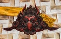 Handcrafts: Wood crafted symbolic interior decoration of dragon
