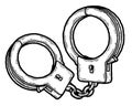 Handcuff, chain. Slavery, hand cuff, shackles, black revolution, breaking and engraved, free, freedom tattoo. Vector