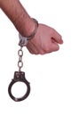 Handcuff on hand Royalty Free Stock Photo
