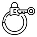 Handcuff key lock icon outline vector. Hand jail Royalty Free Stock Photo