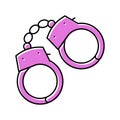 handcuff sex toy color icon vector illustration Royalty Free Stock Photo