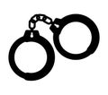 Handcuff vector icon police prison illustration. Handcuffs arrest icon jail cuffs